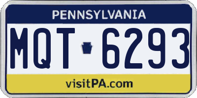 PA license plate MQT6293