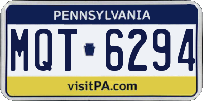 PA license plate MQT6294