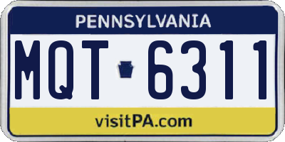 PA license plate MQT6311