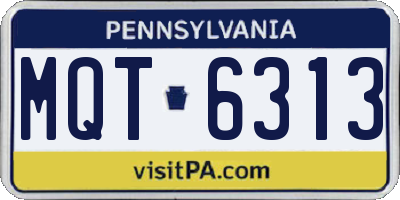 PA license plate MQT6313