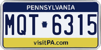 PA license plate MQT6315