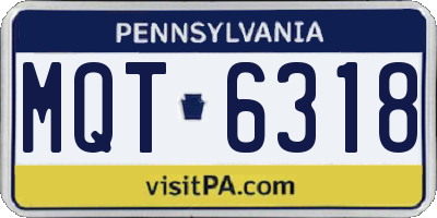PA license plate MQT6318
