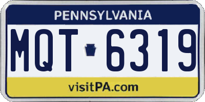 PA license plate MQT6319