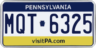 PA license plate MQT6325
