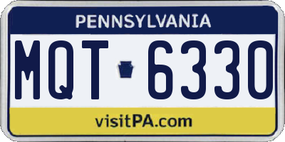 PA license plate MQT6330