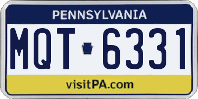 PA license plate MQT6331