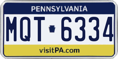 PA license plate MQT6334