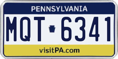 PA license plate MQT6341