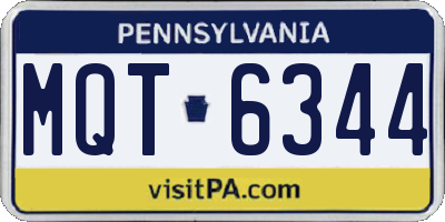 PA license plate MQT6344