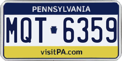 PA license plate MQT6359