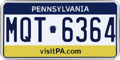 PA license plate MQT6364