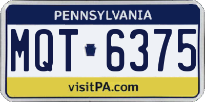 PA license plate MQT6375