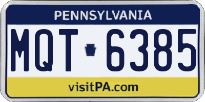 PA license plate MQT6385
