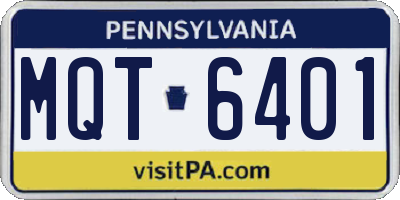 PA license plate MQT6401