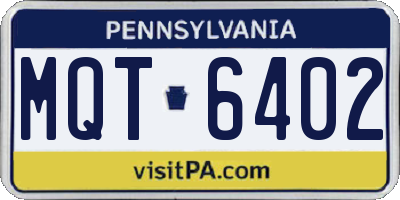 PA license plate MQT6402
