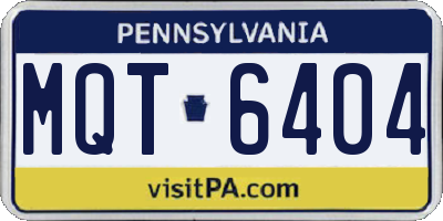 PA license plate MQT6404
