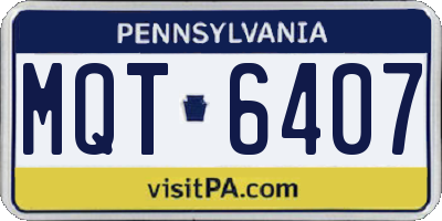 PA license plate MQT6407
