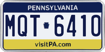 PA license plate MQT6410