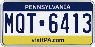 PA license plate MQT6413