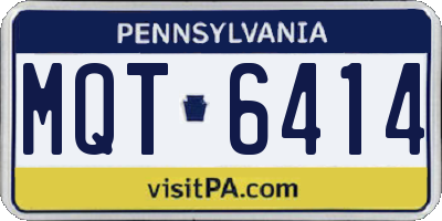 PA license plate MQT6414