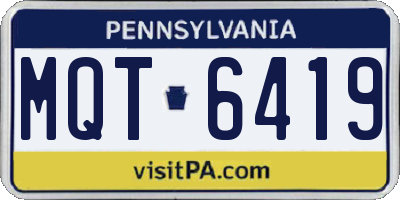 PA license plate MQT6419