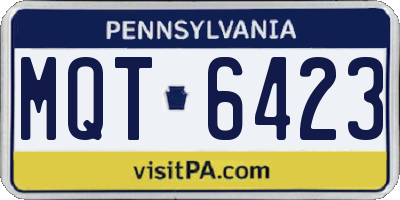 PA license plate MQT6423