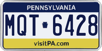 PA license plate MQT6428