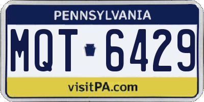 PA license plate MQT6429