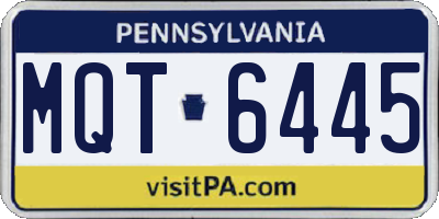 PA license plate MQT6445