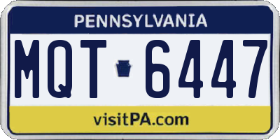 PA license plate MQT6447