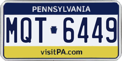 PA license plate MQT6449