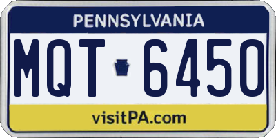 PA license plate MQT6450