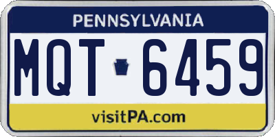 PA license plate MQT6459