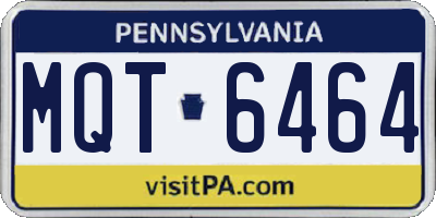 PA license plate MQT6464