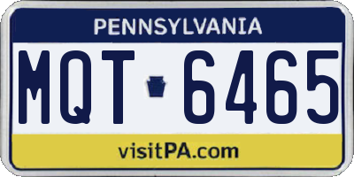 PA license plate MQT6465