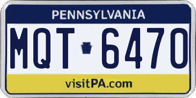 PA license plate MQT6470