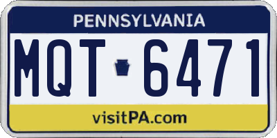PA license plate MQT6471