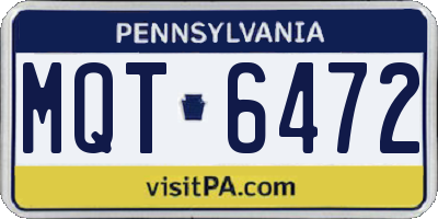PA license plate MQT6472