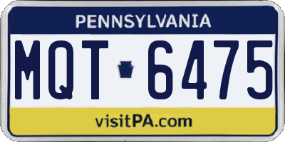 PA license plate MQT6475