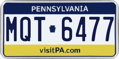 PA license plate MQT6477