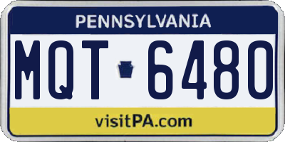 PA license plate MQT6480