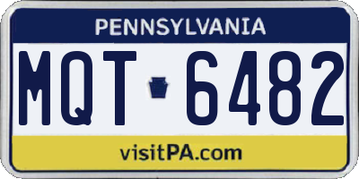 PA license plate MQT6482