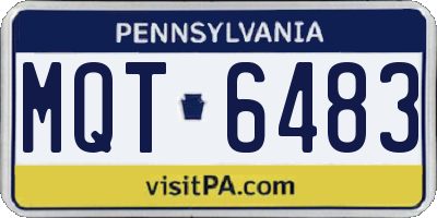 PA license plate MQT6483