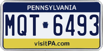 PA license plate MQT6493