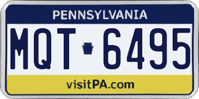PA license plate MQT6495