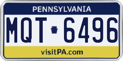 PA license plate MQT6496
