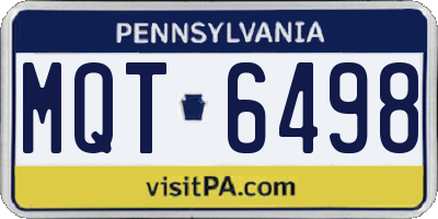 PA license plate MQT6498