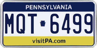 PA license plate MQT6499
