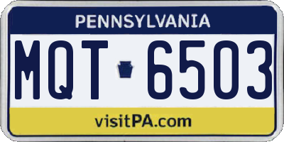 PA license plate MQT6503