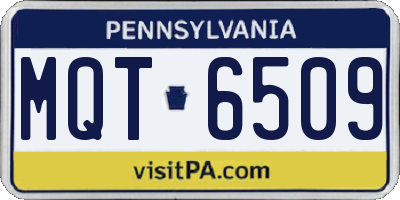 PA license plate MQT6509